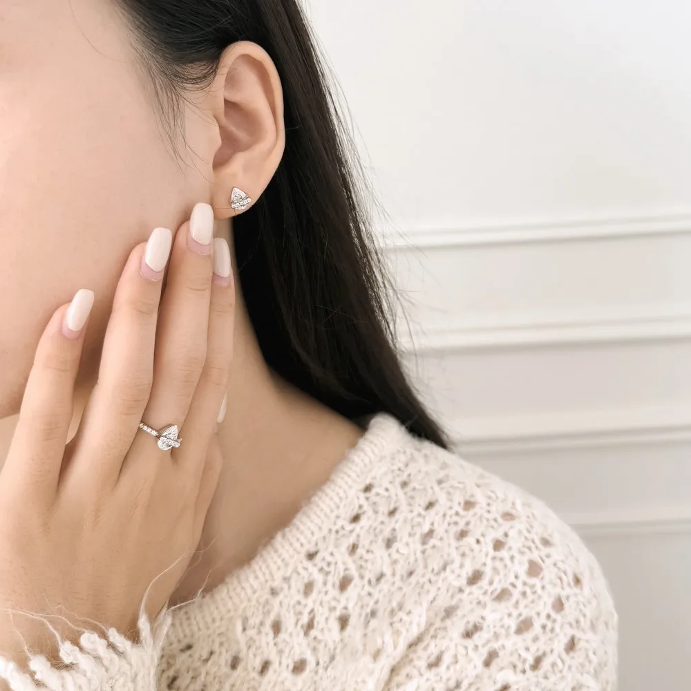 KAKODIY Small Cute Design Boutique Jewelry 925 Sterling Silver 5A Cubic Zirconia Shiny Pear Stud Earrings For Women Everyday Wear detail 4