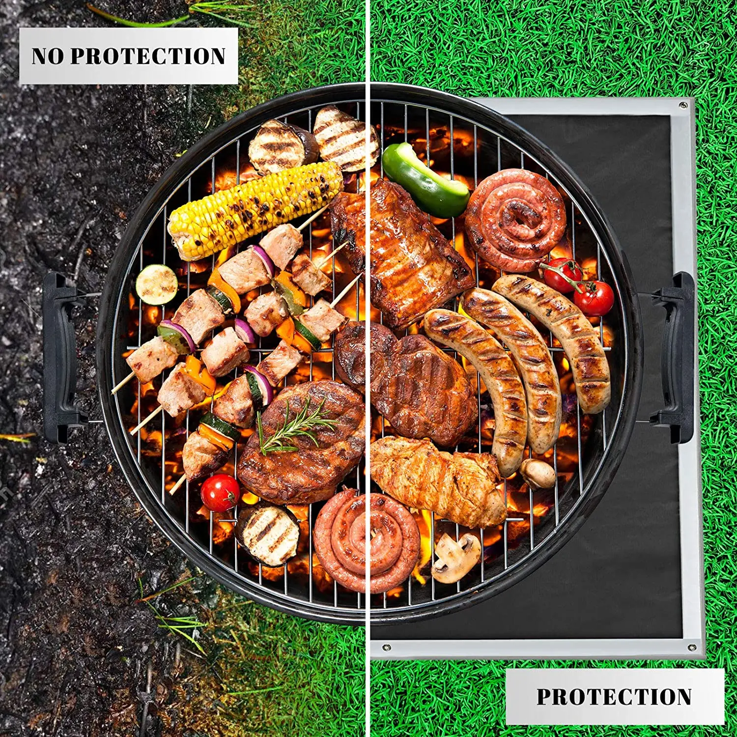 40*40 Inches Under Grill Mat Deck Patio Fire Pit Mats Fire Resistant