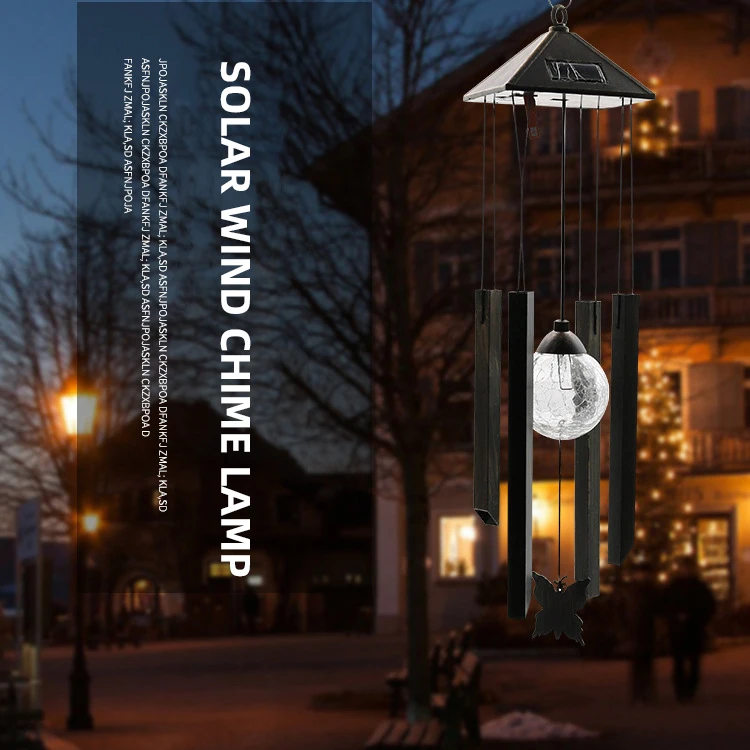 Decorative Wind Chimes LED Lights Solar metal Hanging Wind Chimes Indoor Outdoor garden Decoration manufacture