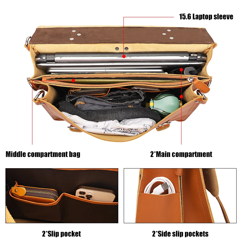 tas eksekutif bisnis pria tas laptop kulit asli untuk dokumen pria  tas kantor tas tangan untuk pria