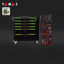 TOMAC 7+1 Large Rolling Tool Cabinet Heavy Duty with 257PCS Tools in 6 Drawers Customizable OEM Support