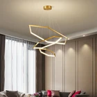 Lights Modern Design Room Decoration Gold Pendant Lights Led Polygon Chandelier Ceiling Luxury Home Decorative Lamp