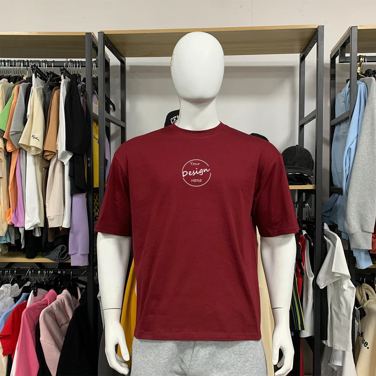 Wholesale Classic Soft Cotton Polyester Round Neck T-shirt Plus Size Screen Print Letter Tshirts Baggy Tshirt for Men