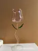 Green leaves+pink cup