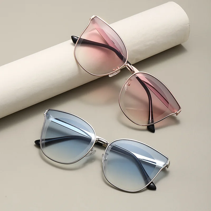 Gradient Cat Eye Butterfly Sunglasses - UV400 Protection