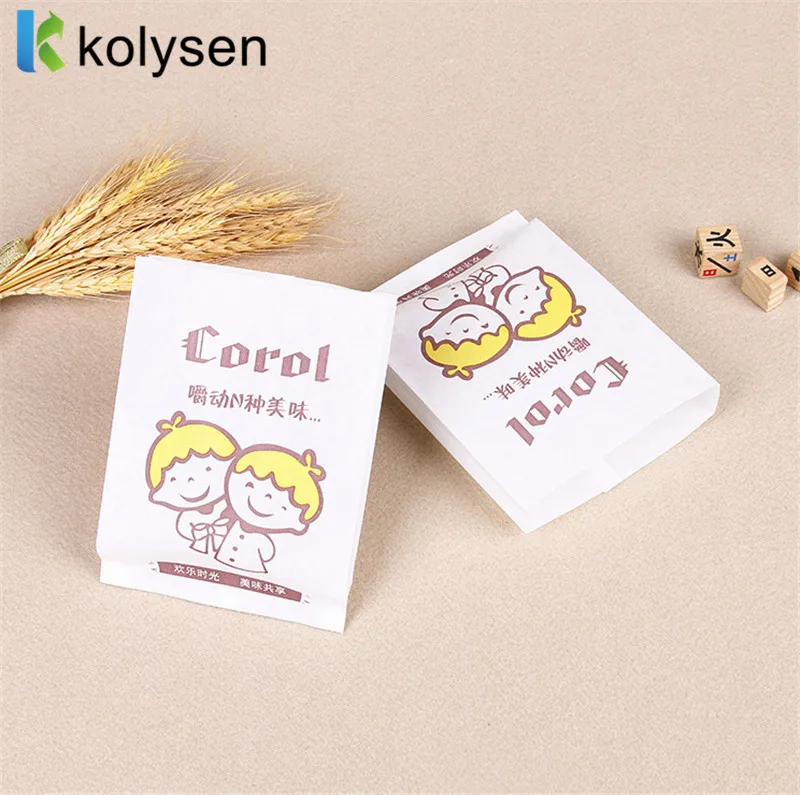 Custom Printed Greaseproof Paper Sandwich Bags Takeaway Food Grade Double Open Burger Wrap Disposable Screen Printing