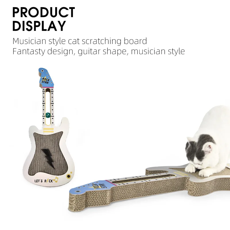 économique en forme de guitare renforcé chat scratcher carton ondulé chat  scratcher carton