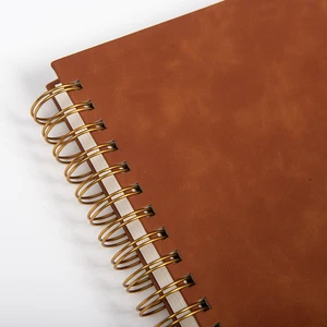 New Arrival Stylish A5 Weekly Monthly Planner Spiral Binding Notebook Gold Foil Stamping Elastic Band Pocket PU Hardcover Paper