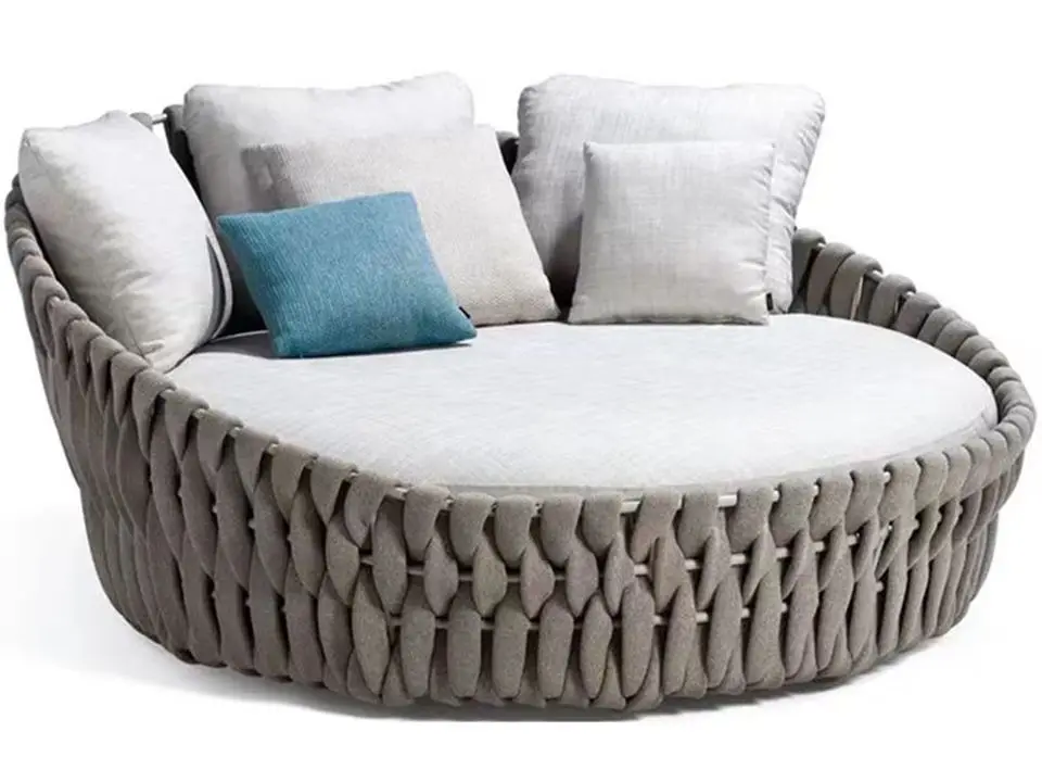 Luxury Modern Big Roundshape Sunbeds Beach Chaise Waterproof Patio