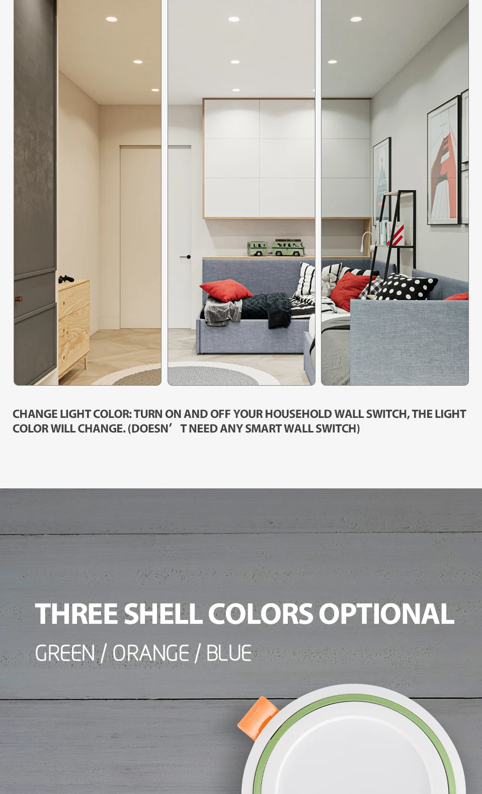 DINGDIAN NEW led spotlight AC220V DOB 10W 3 Colors Dimmable Easy Installation Energy Saving led recessed downlight for Indoor