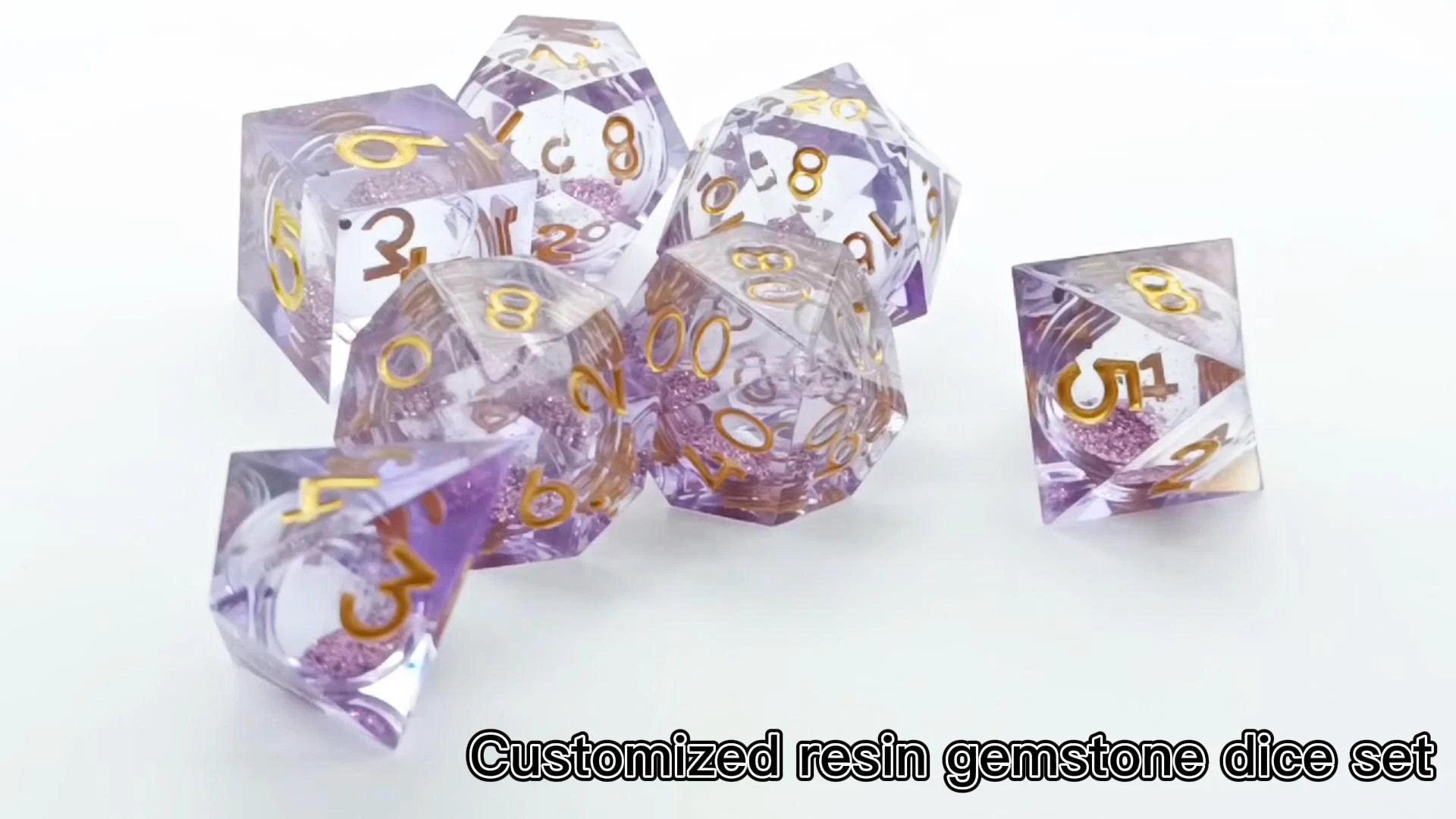 Bulk Custom Polyhedral Amethyst Gemstone Dice Dungeons And Dragons