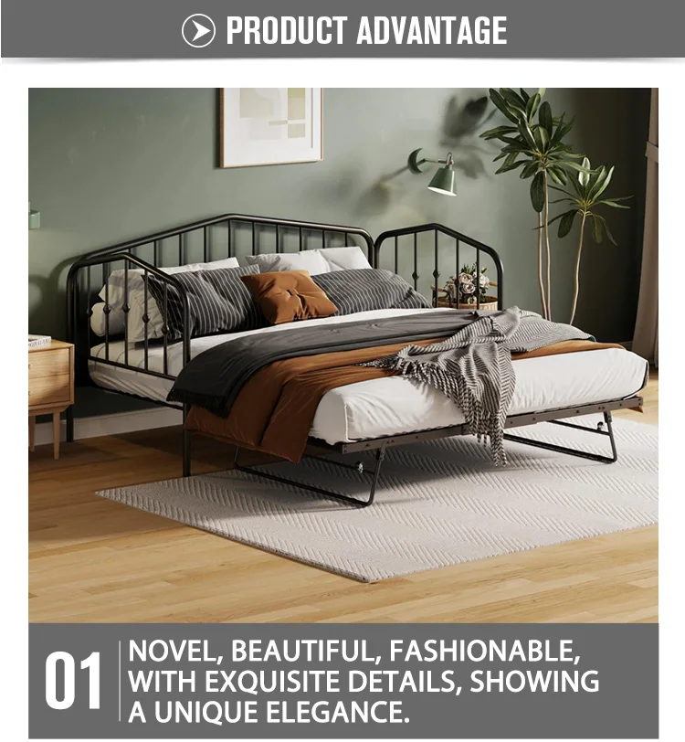 Iron Bed Modern Design Metal Bed Frame King Size Bed Base For Home