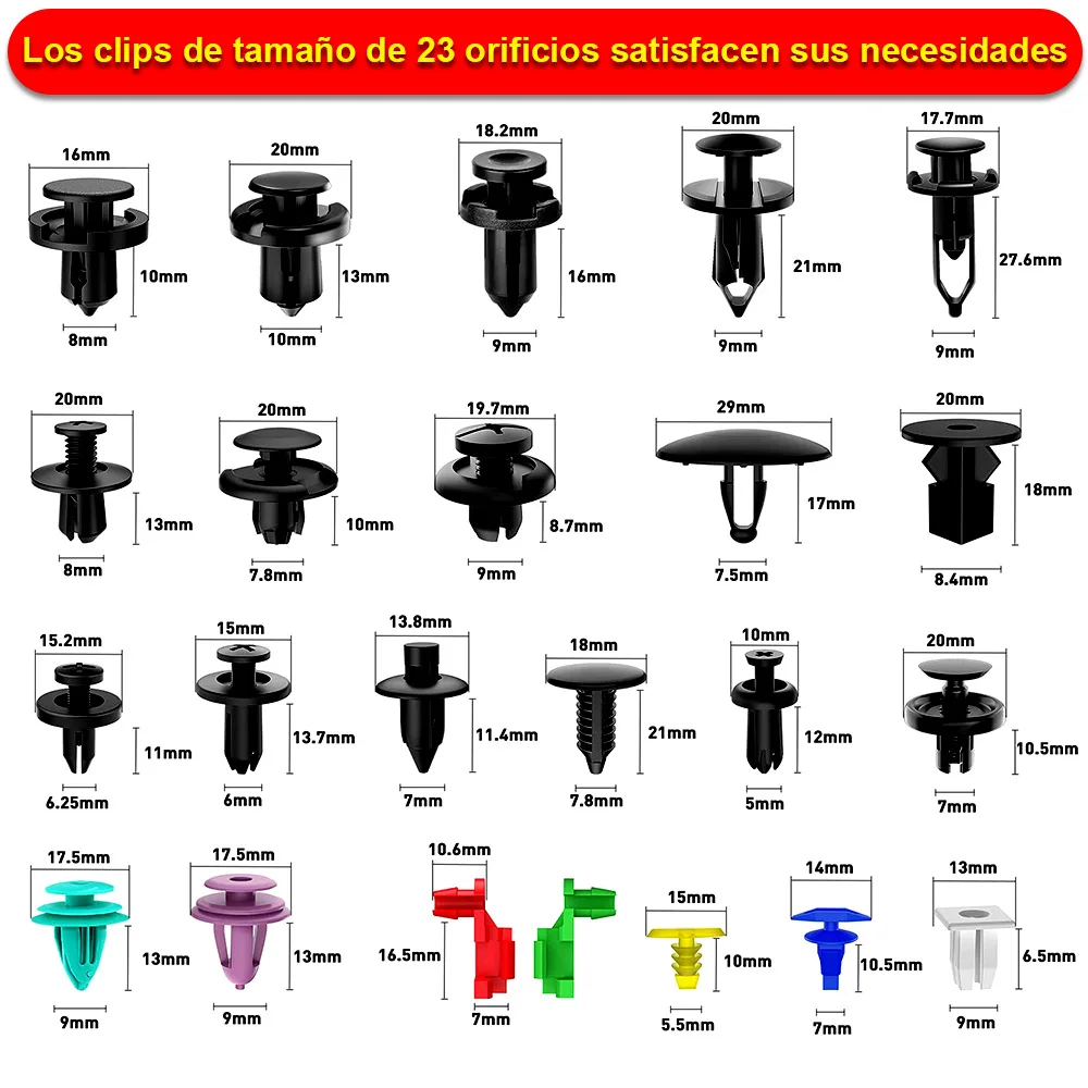 725pcs/box 23 Kinds Car Plastic Fastener Clips Set Mixed Auto Body Push Retainer Pin Rivet