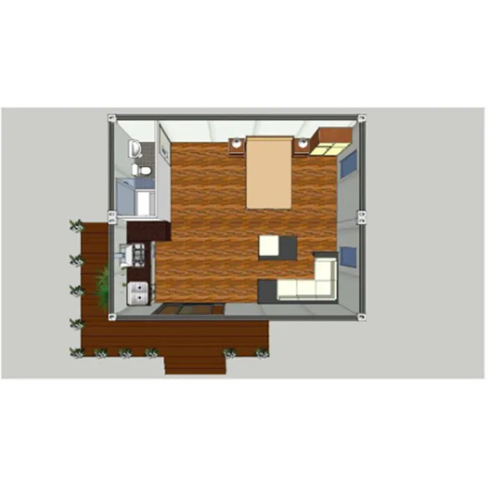 collapsible container house with one bedroom，one bathroom and one kitchen