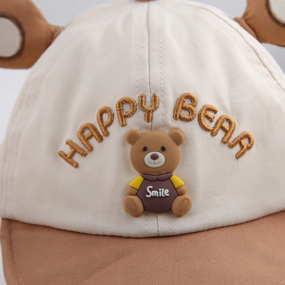 Cute Cotton Toddlers Newborn Boy Infant Bear Boy Baby Baseball Hats Caps  with Embroidery Sun Protection Hats