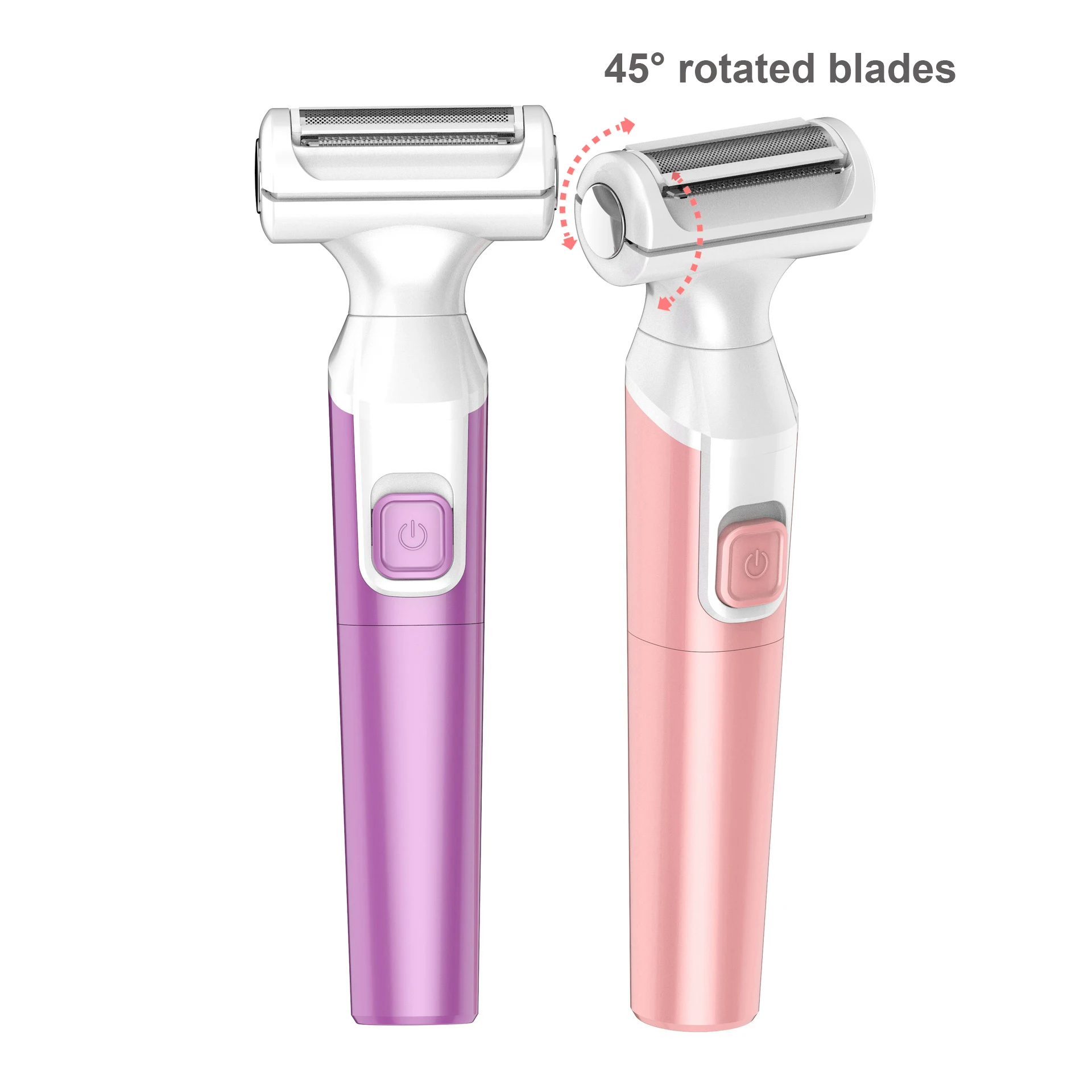 2021 new design wet dry lady  foil shaver 45 degree rotated Three Blades men facial hair trim edge norelco bikini underarm