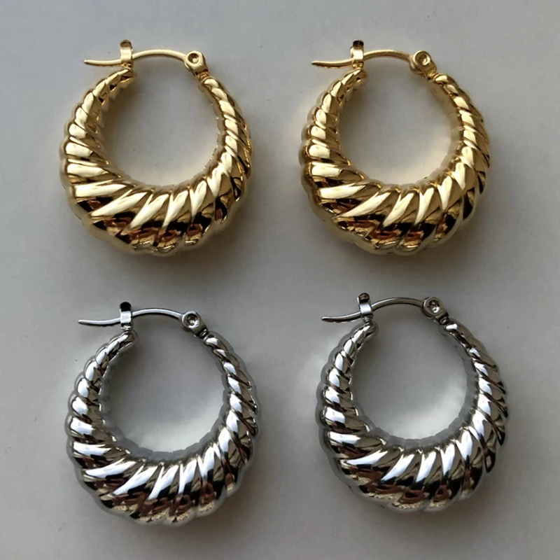 Set Di 5 Orecchini A Cerchio Doppio Placcati Oro 14K - Piccoli E Ipoallergenici Per Multi Piercing