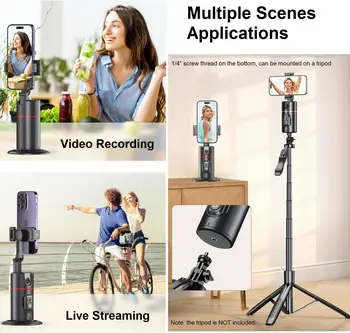 Gesture Control Smart Camera Mount Shooting Holder Auto Tracking Phone Holder With Remote Face Tracking Tripod 360 Rotation detail image