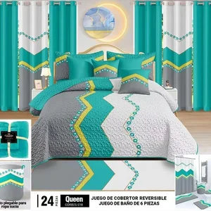 Customized Hot Sale Bedspreads Coverlets 24 Pieces Bedspread king Size with Matching Curtains and Bathroom Set 22pc Set in Stock
