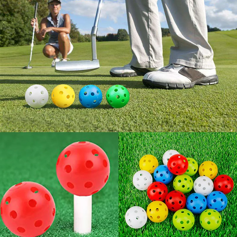 42mm Hollow Plastic Airflow Practice Golf Balls 26 Holes Red Golf