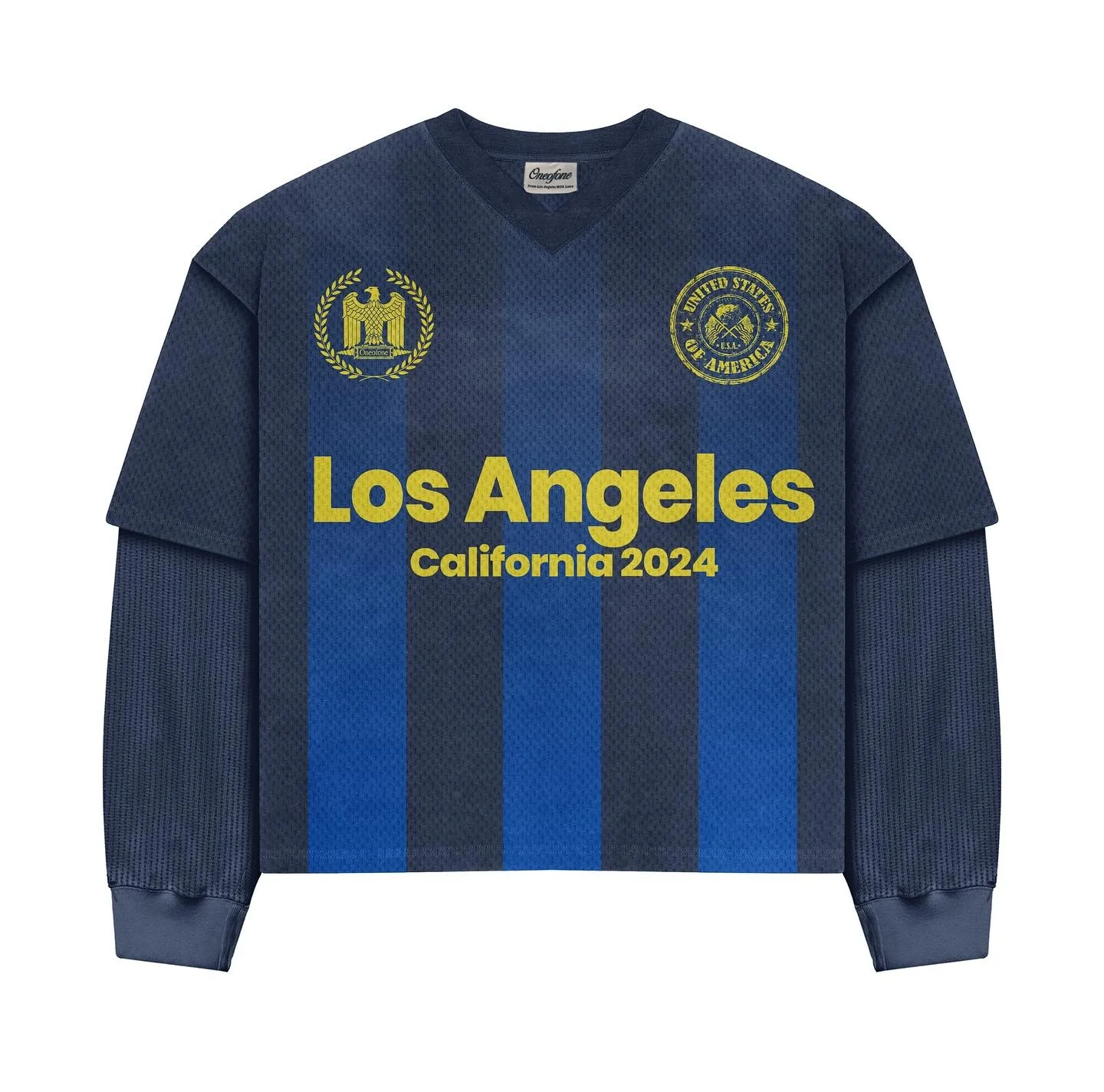 Custom Streetwear Baseball Soccer Wear Breathable Double Layer Long Sleeve T-shirt Crop Retro Mesh American Football Jersey Men gallery 3