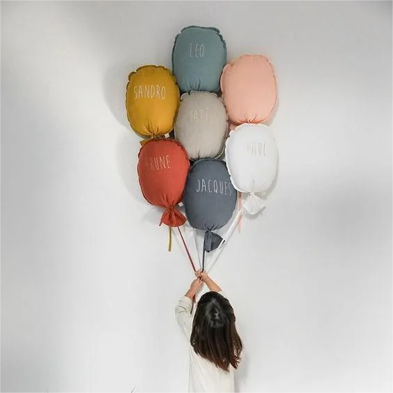 Cotton Balloon Shape Pillow Fabric Canvas Balloons for Home Party Decor Wall Hanging Balloon