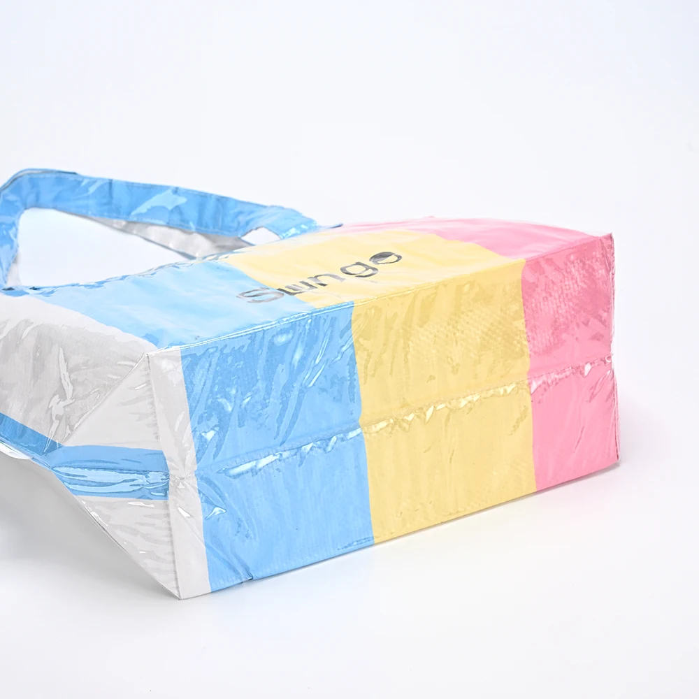 Chinese Classic Red White Blue Color Shopping Tote Handbags Female Woven Bags With Handle Women's Tote Bags Handbag details