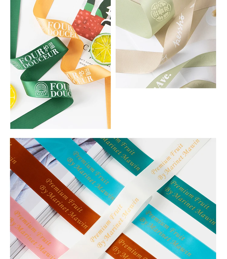 Wholesale Custom Ribbon Personalized 3d Embossed Printing Satin Ribbon