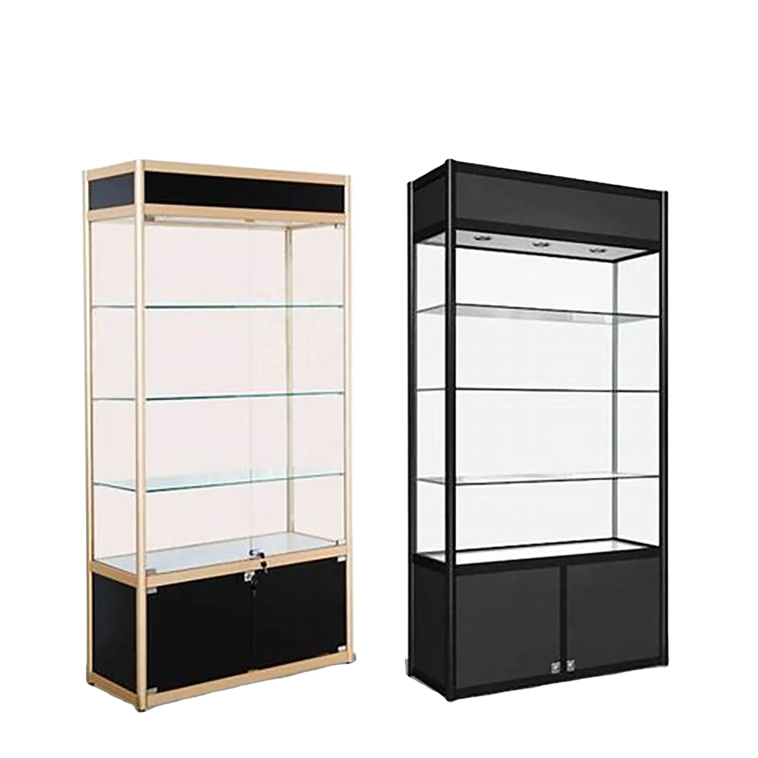 Free 3D Design Shop Glass Showcase Display Cabinet With LED Light