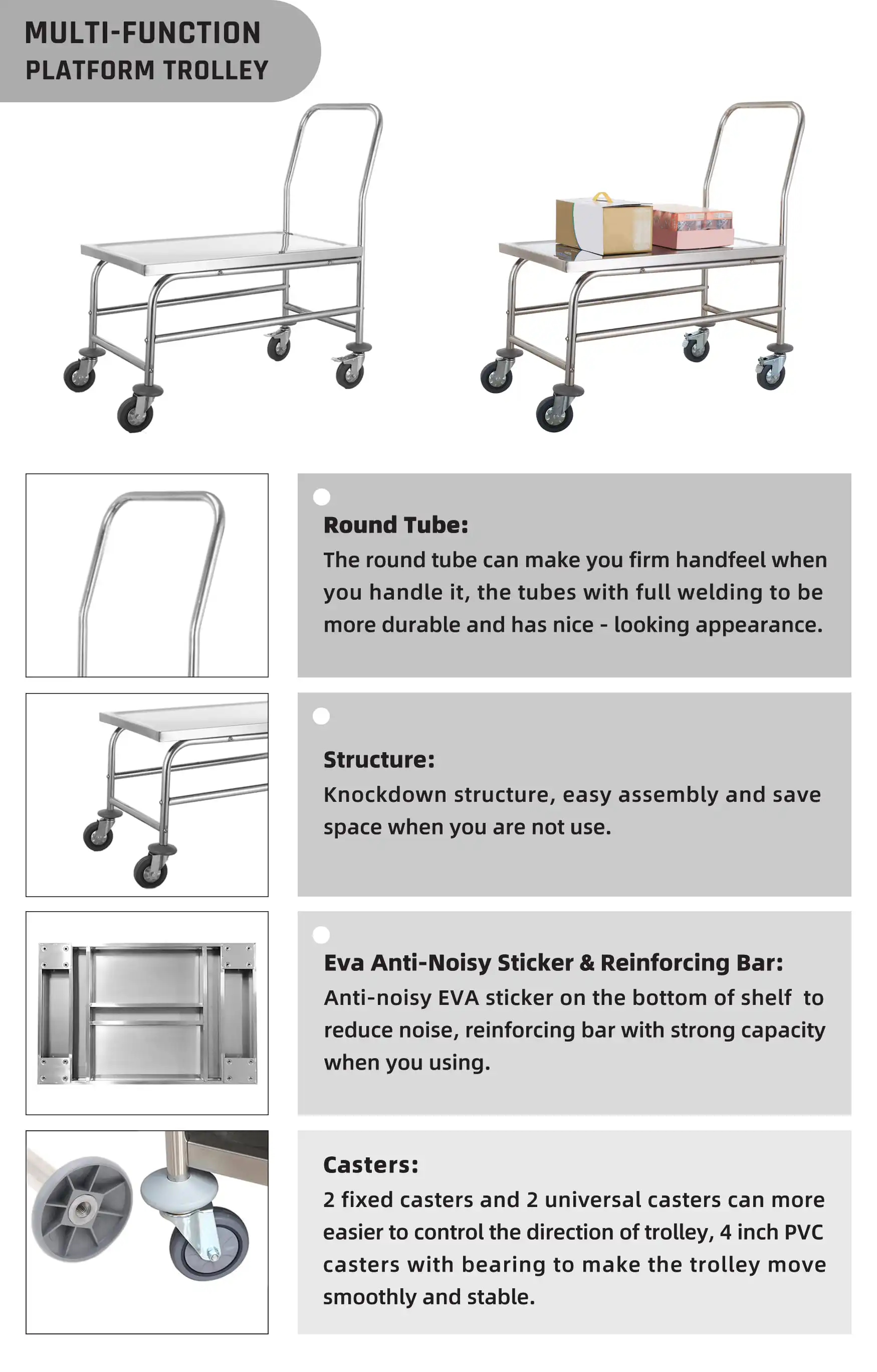 Modern Simple Hand Truck Trolley Heavy Duty Wholesale Hand Carts ...