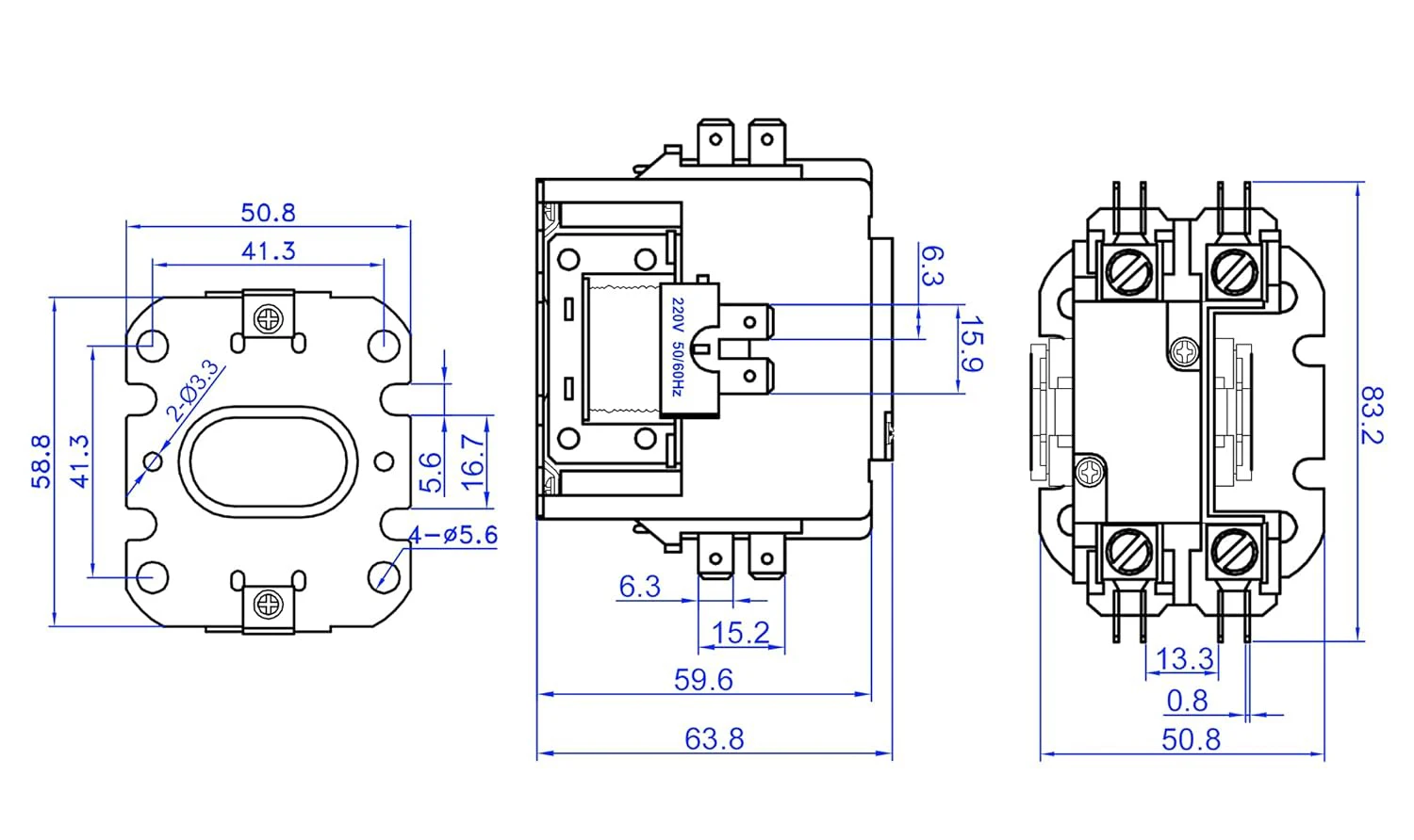HVAC Contactor 40A 24V 120V 220V Replacement AC Contactor Compatible ...