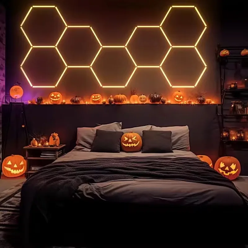 New Honeycomb Aluminum Wide Voltage RGB LED Garage Car Beauty Workstation Light Bar Colorful Atmosphere Light