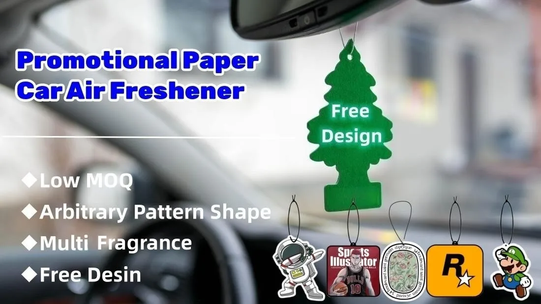 Customized Shaped Design Paper Car Hanging Air Freshener Promotional