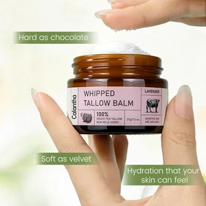 Calantha OEM ODM Natural Organic Grass Fed Beef Tallow Honey Anti-Aging Wrinkle Prevention Moisturizing Whipped Face Cream for