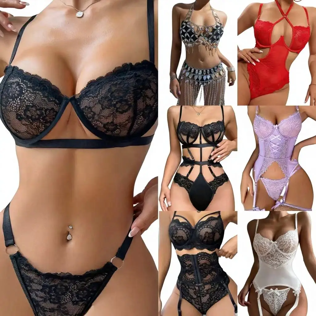 Low Price Wholesale Women's Intimates Strap Bra Panties Lace Sexy Plus Size  Underwear Set Women Intimates Lingerie Femme
