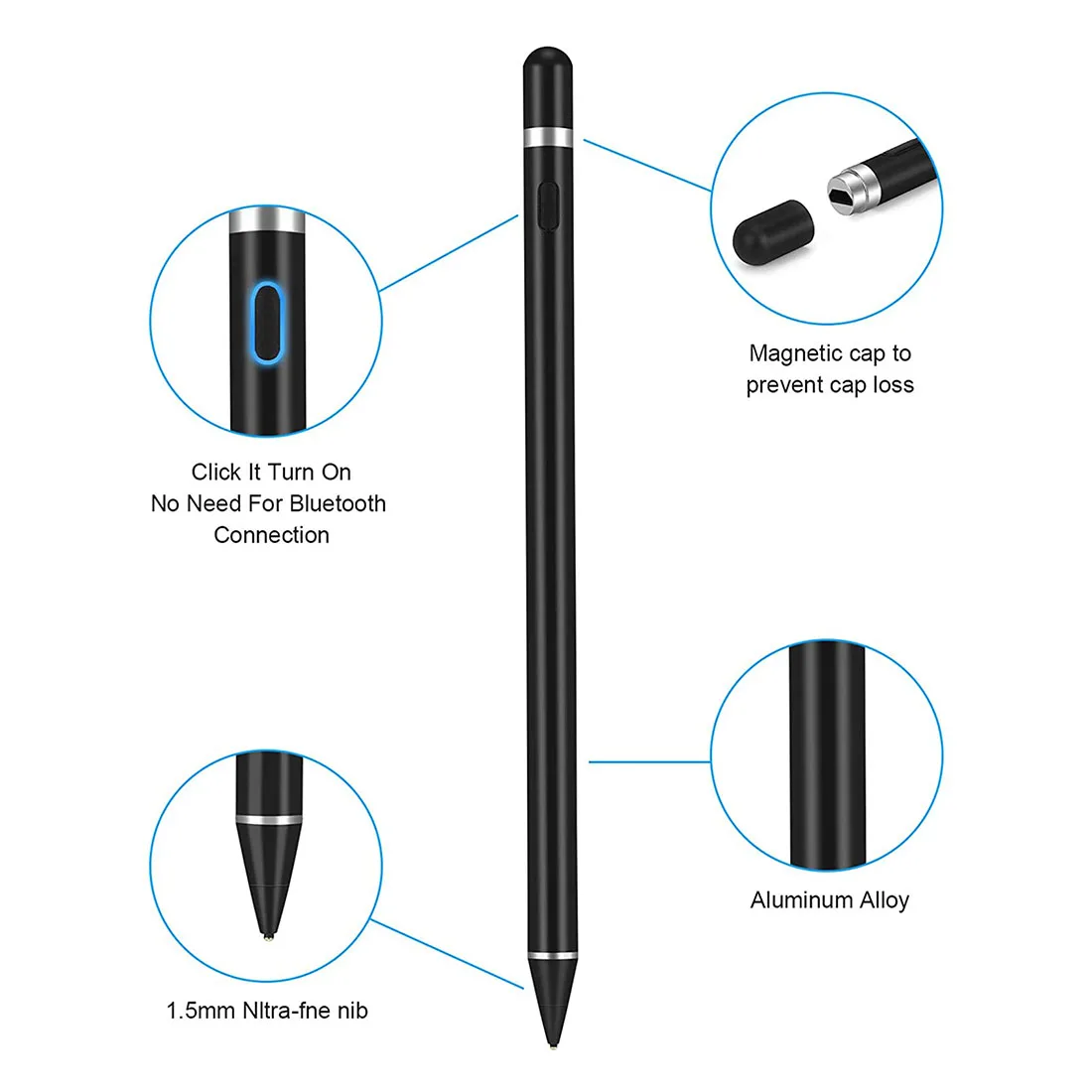 Drawing Touch Screen Pencil Fine Tips Universal Stylus Pen Tablet for  Android Iphone Phone