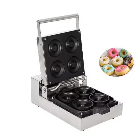 Mini Donut Maker Comercial Electrică mașină donut profesionist 4 găuri Donut Mașină de copt non-stick