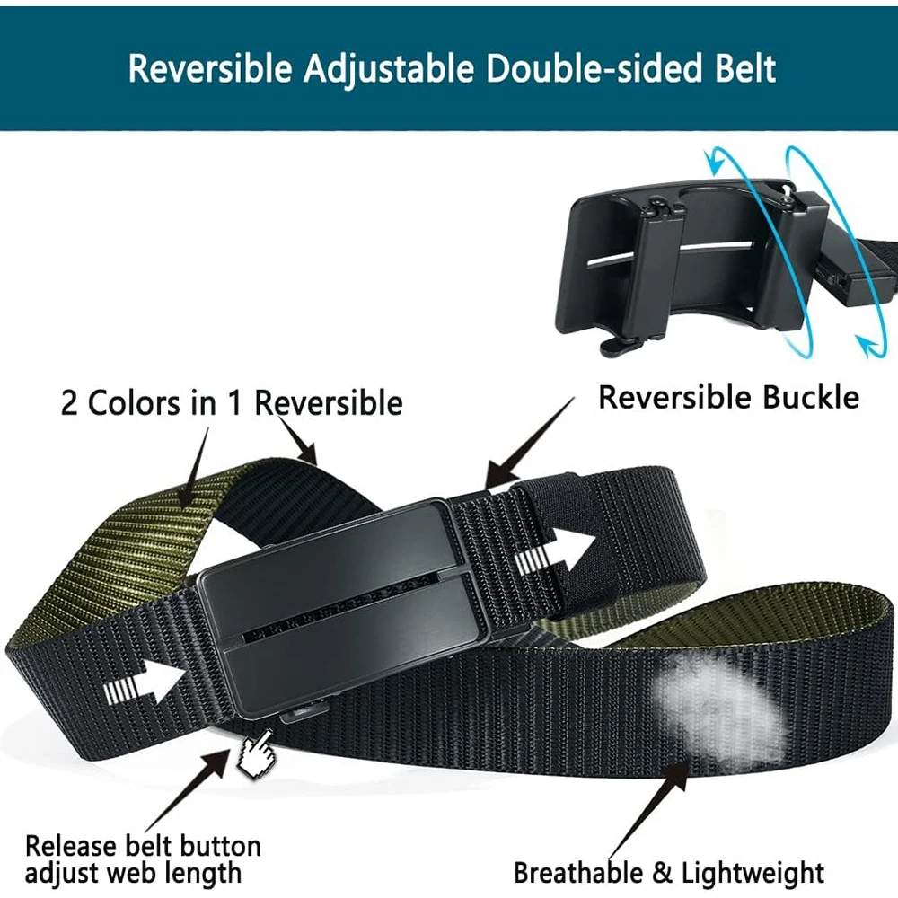 Adjustable Durable Training Sports Training Ratchet Belts Buckle Double-sided Nylon Strap Belts