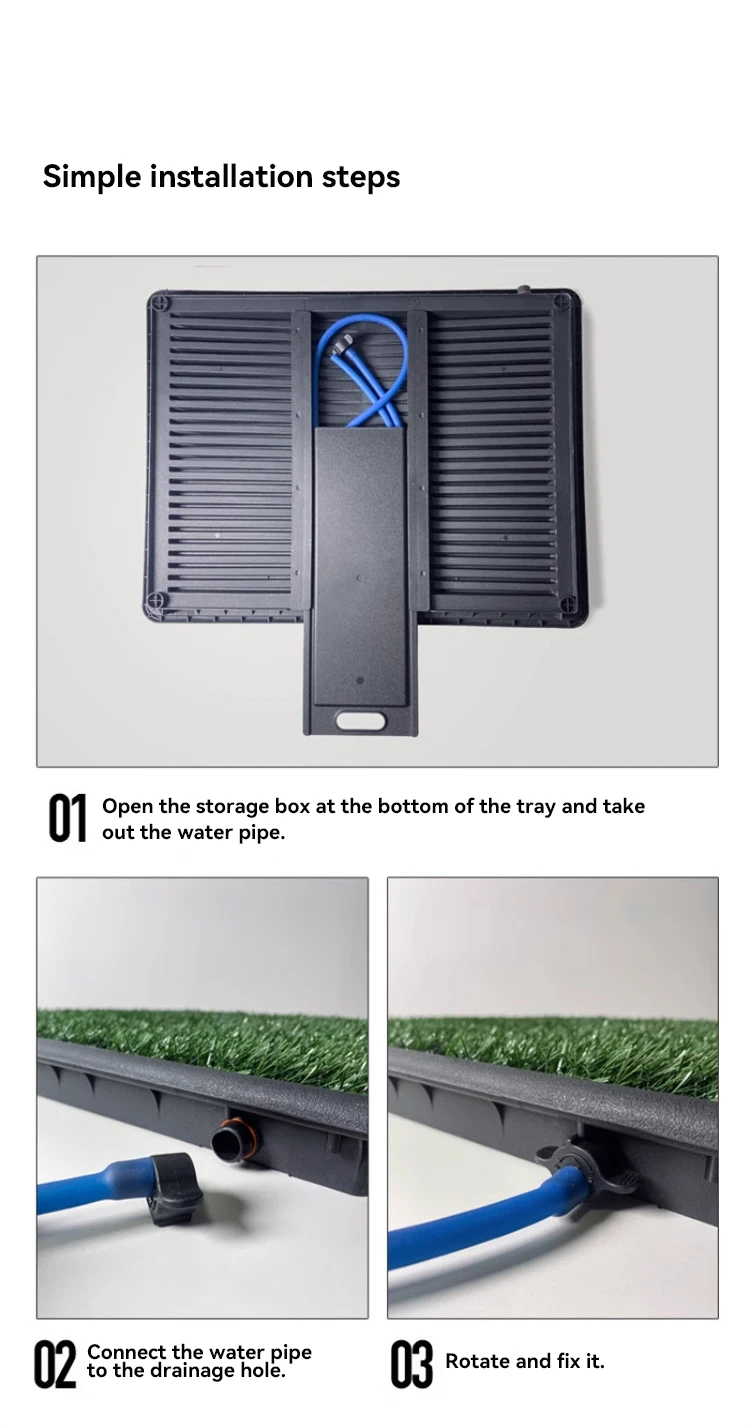 Hot Sale Large Artificial Grass Dog Pet Toilet With Drain Pipe Easy to Clean Potty Tray for Dogs Pet Training Supplies details