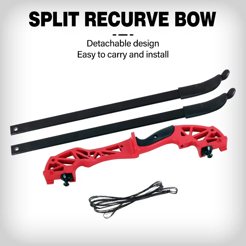 SPG Recurve Straight Bow Archery Hunting Bows and Arrow Set Metal Takedown Riser 40 Lbs Outdoor Sports Training Equipment