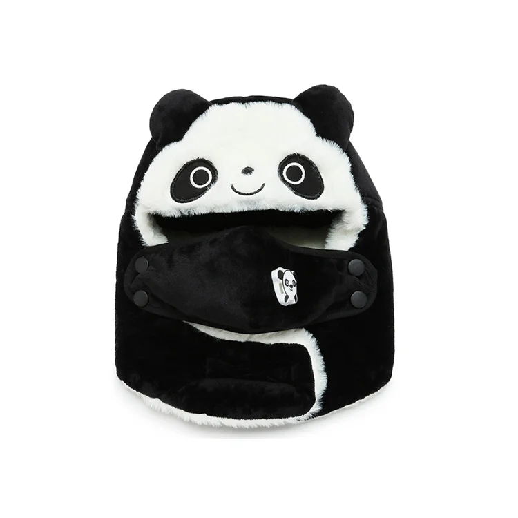 Weqizuerqi Bonnet Panda Hiver - Chapeau Animal Mignon Avec Oreilles Panda - Chaud, Doux Et Fun Pour Adulte