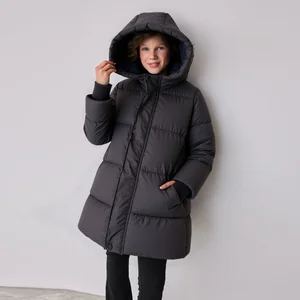 Custom Winter Zip up Kids Ski Windproof Fashion Long Puffer Plus Size Down Jacket Quilted Children White Goose Luxury Coats