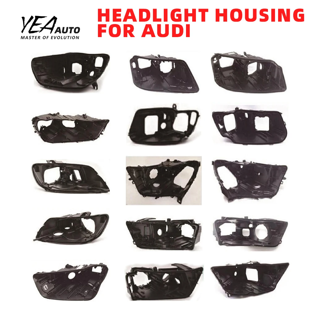 product car headlight glass lampshade cover lens for audi a3 a4 a5 a6 a7 a8 q2 q3 q5 q7 tt headlamp lens cover black housing back base-39