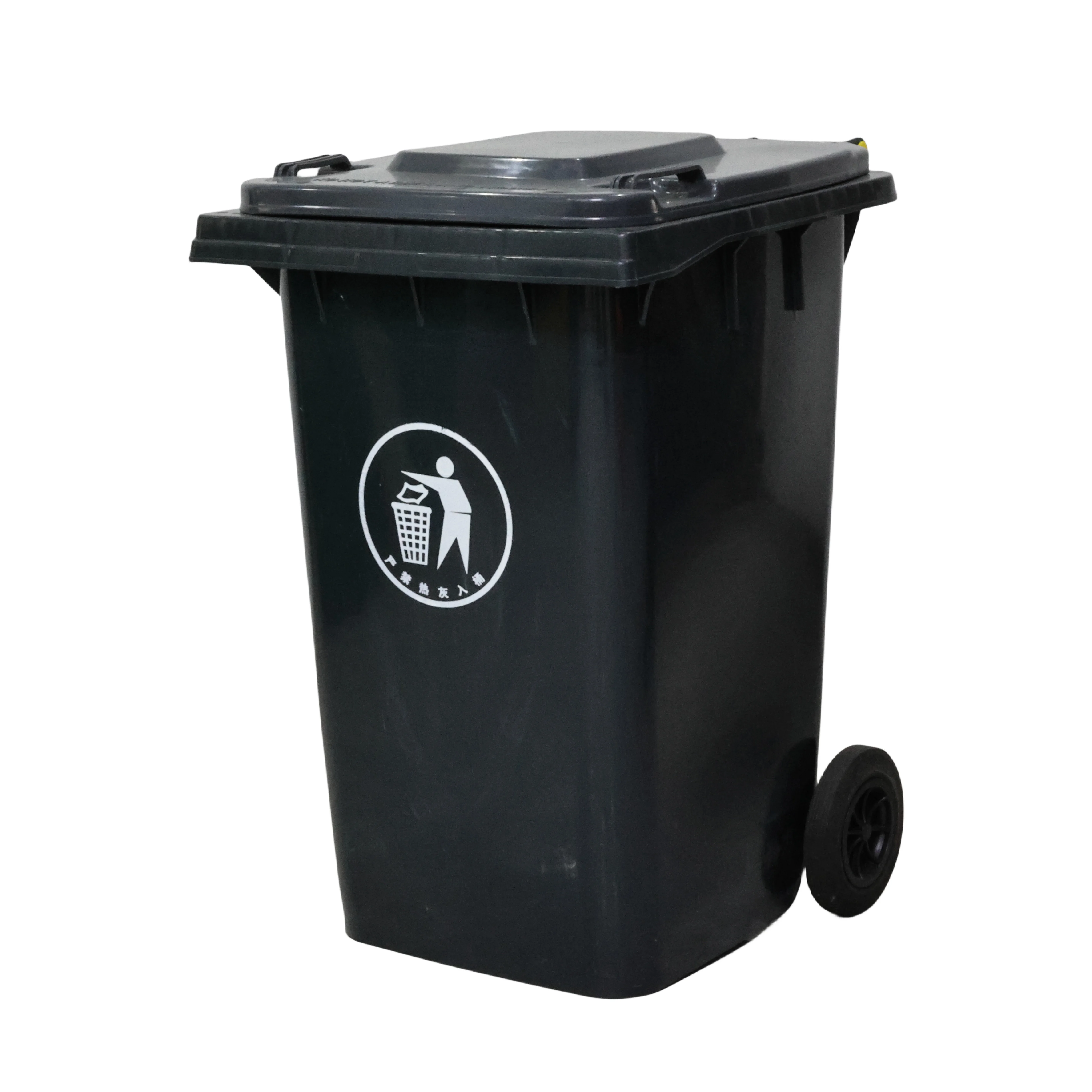 HDPE Public Plastic Garbage Bin Outdoor 360L Green EN 840 Dustbin 96 Gallon Trash Can With Cover