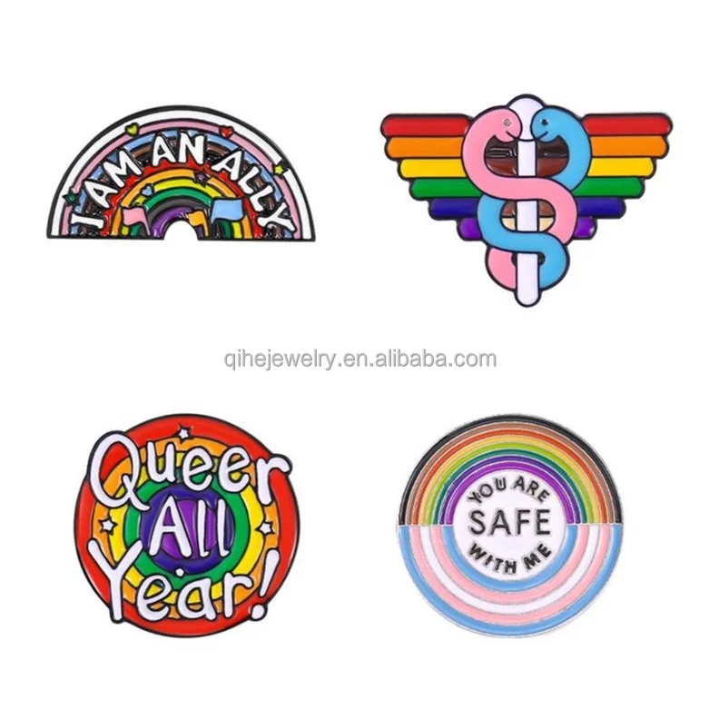 Grammar Enamel Pins Cute Frog Butterfly Cat Lapel Pins She Her He Him ...