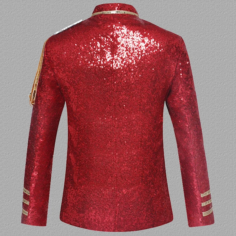 Veste De Carnaval Pailletée Pour Homme - Blazer Long Showman - Multicolore