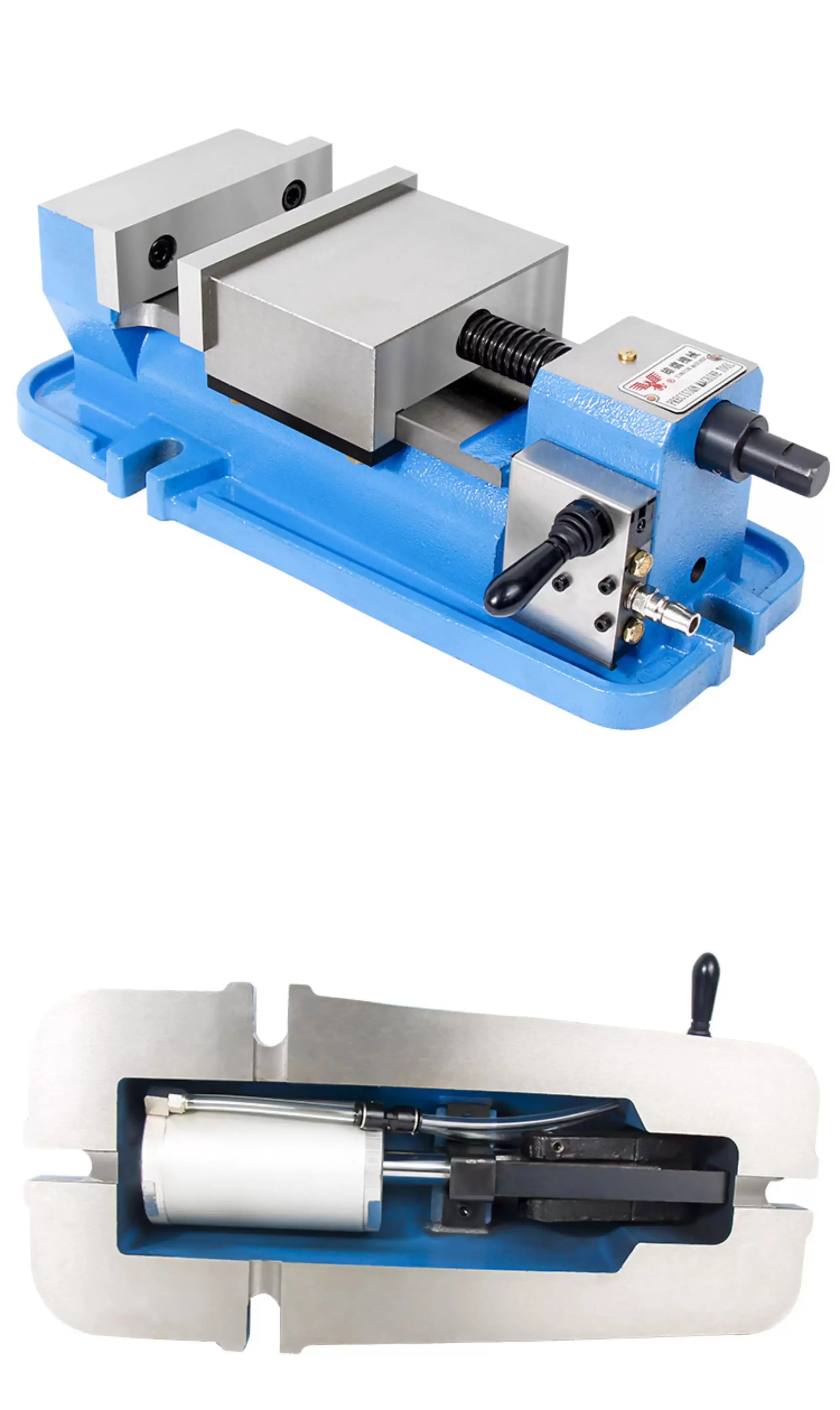 TEBAK 6-Inch Heavy Duty Cast Iron Auto Hydraulic Vise - Machine Fabrication & Lathe (Tourne) Bench Vise for Industrial Machining