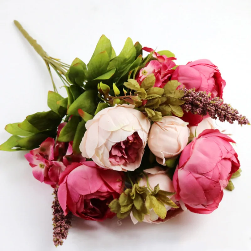 flowers home decoration 13 heads out artificial peony peonies