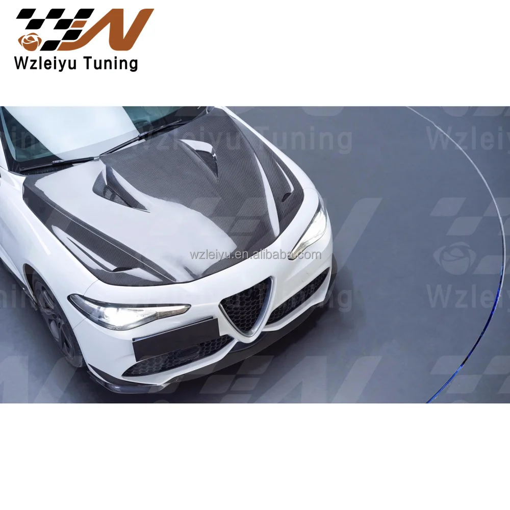 Rbt Style Carbon Fiber Front Hood Fit For Alfa Romeu Giulia 17