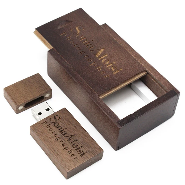 Деревянный Usb флеш-накопитель с коробкой, 4 ГБ, 8 ГБ, 16 ГБ, 32 ГБ, 64 ГБ, 128 ГБ